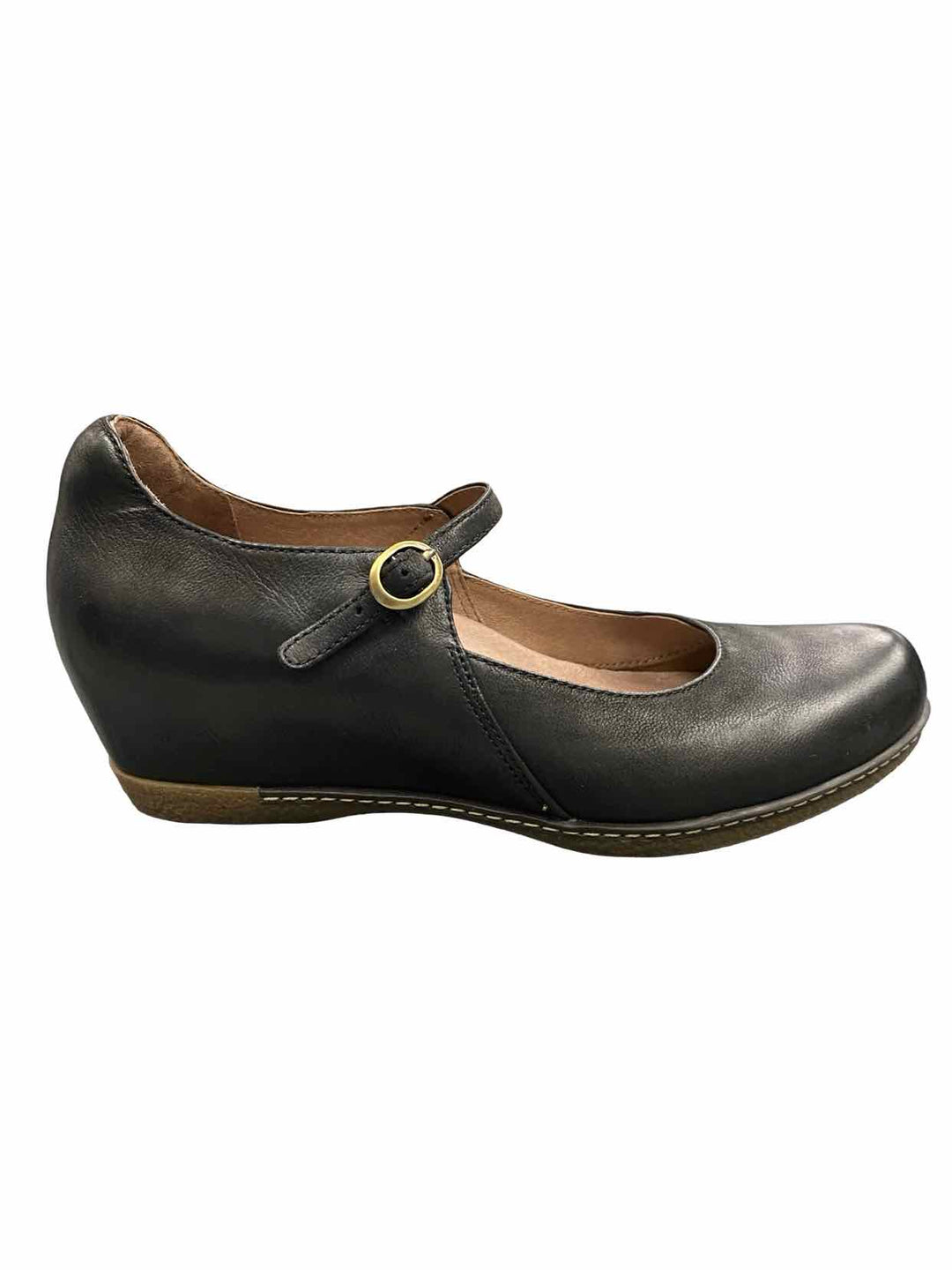 Dansko Shoe Size 39 Black Leather Loralie Wedge Maryjane Loafers