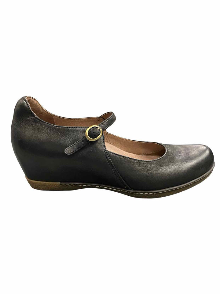 Dansko Shoe Size 39 Black Leather Loralie Wedge Maryjane Loafers