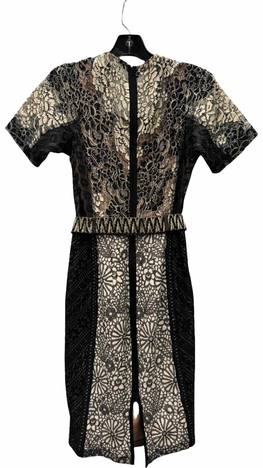 Beguile by Byron Lars Size XS Black White Embroidered Formal Dress (Short)
