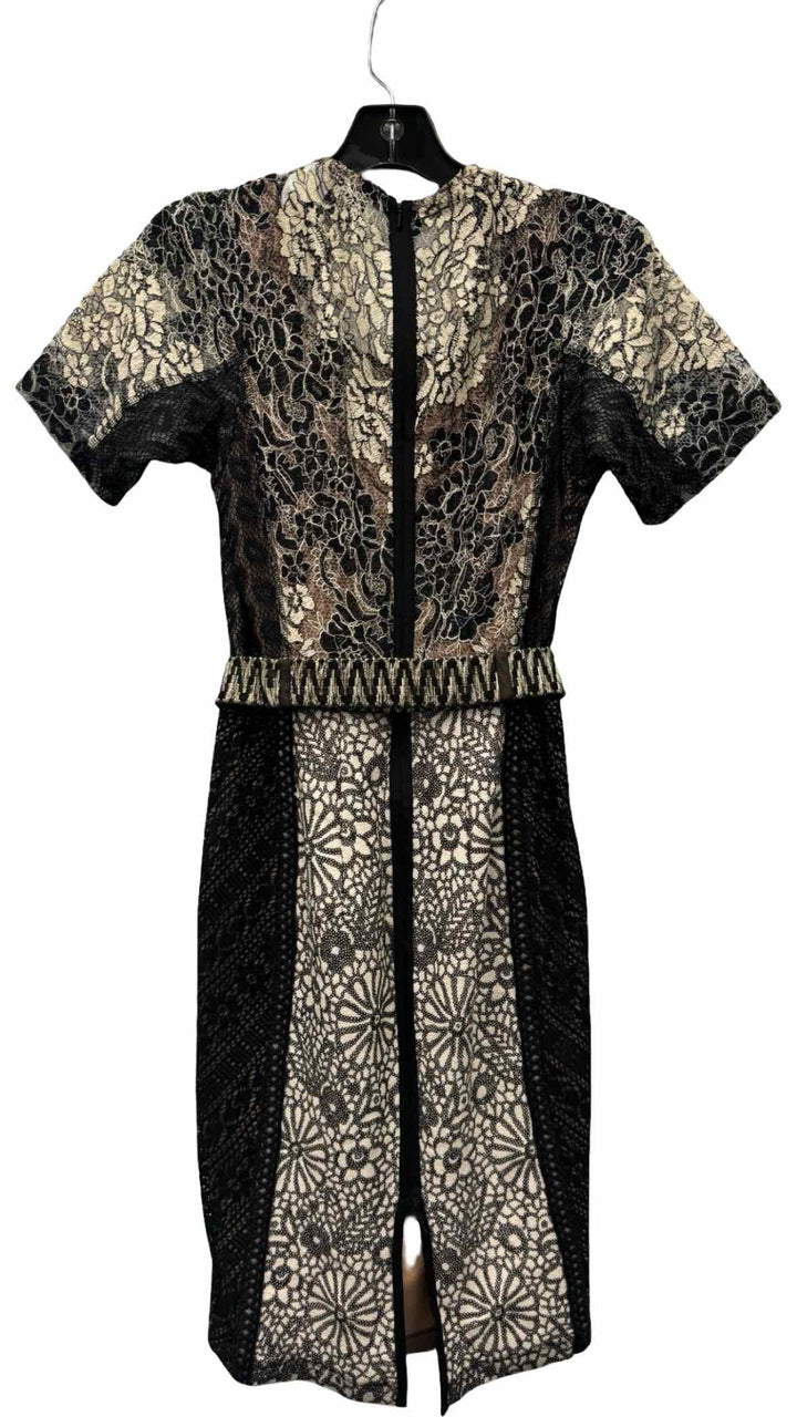 Beguile by Byron Lars Size XS Black White Embroidered Formal Dress (Short)