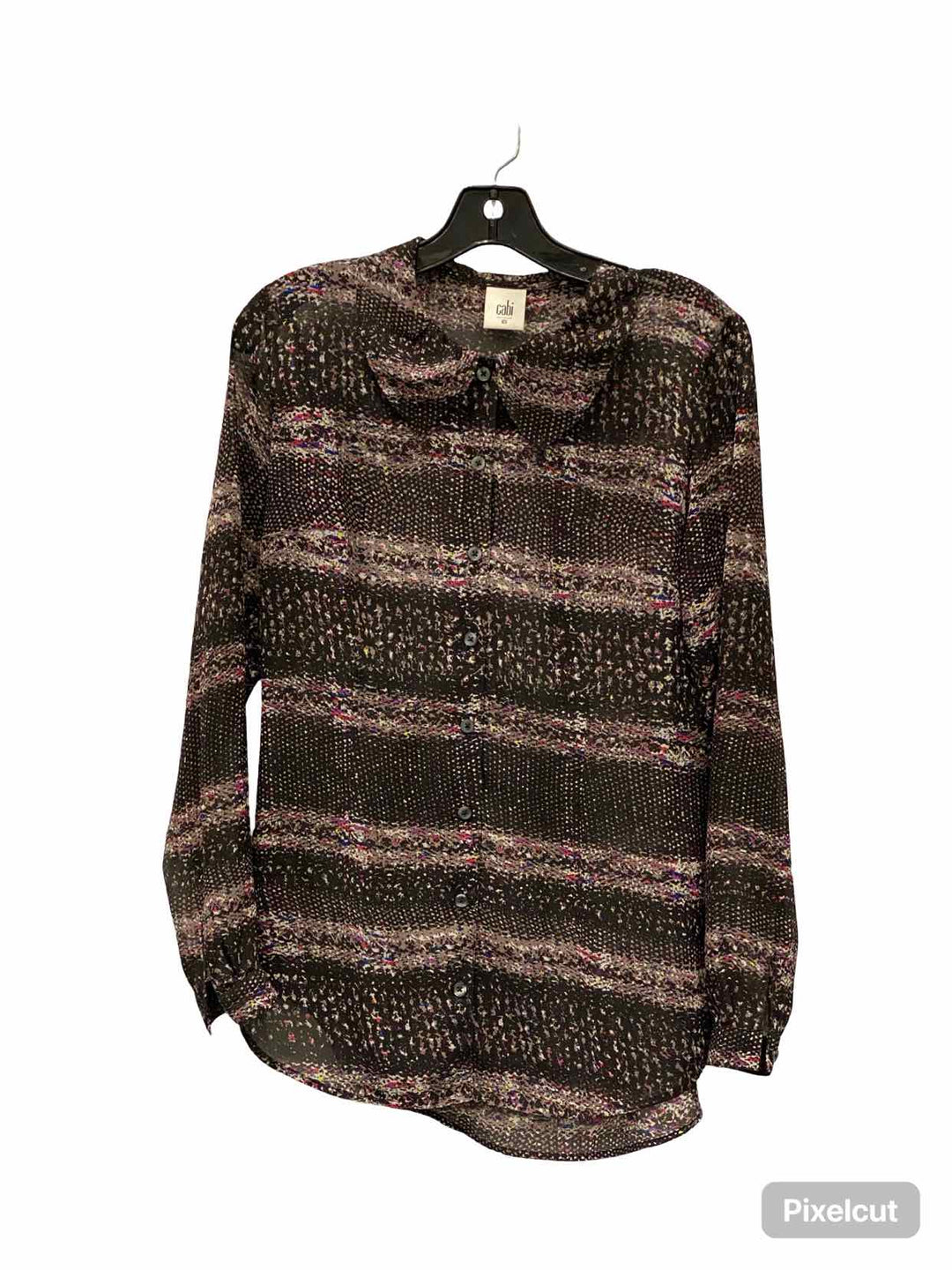 Cabi Size XS Purple Print Button Up Long Sleeve Shirts