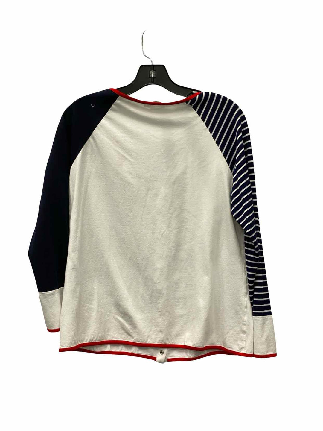Dolcezza Size XL White/Navy Red Long Sleeve Shirts