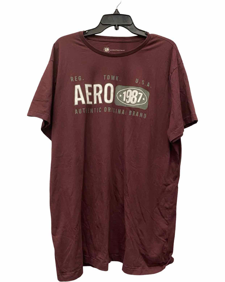 Aeropostale Size 2XL Maroon Print T-shirt