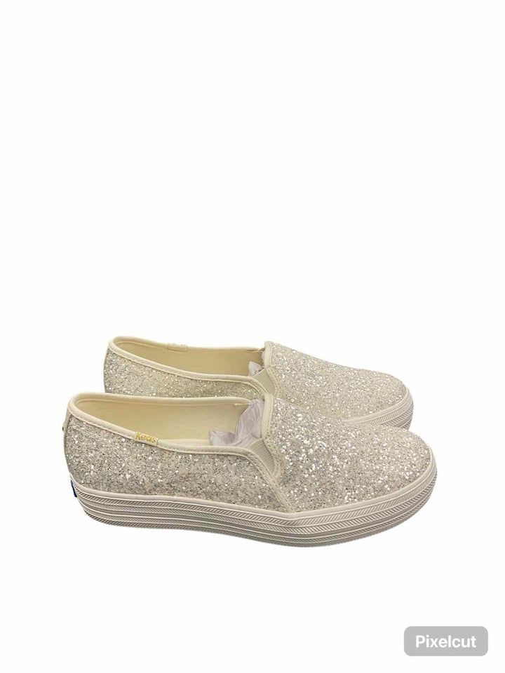 Kate Spade Shoe Size 8 White Trip Deck KS Glitter Sneakers