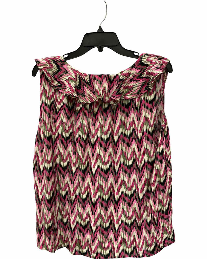 Loft Size L Pink Multi Print Tank Top