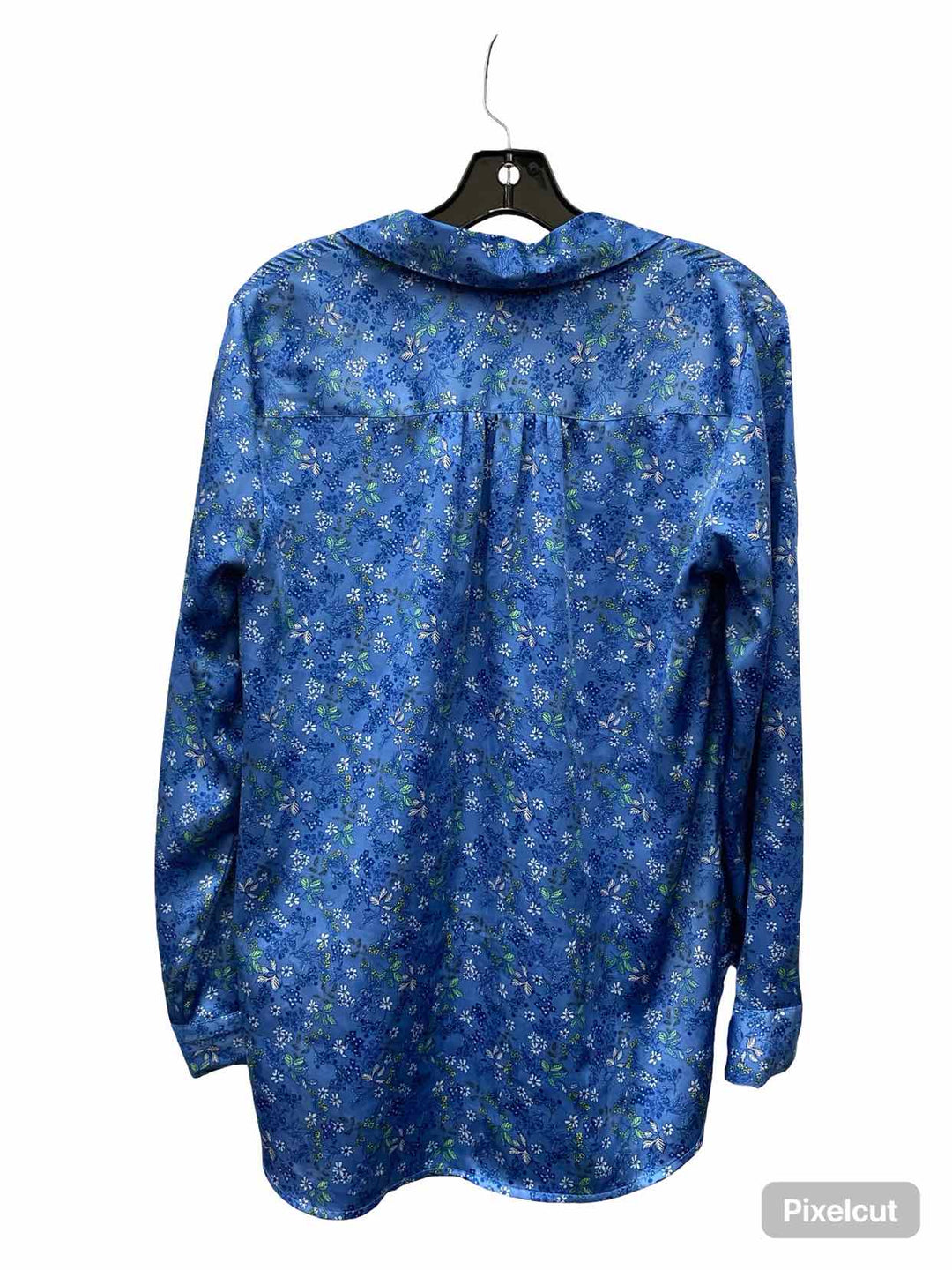 INC Size S Blue Floral Long Sleeve Shirts