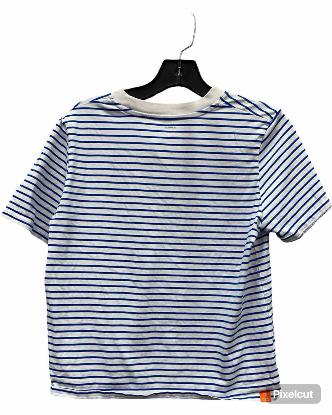 Uniqlo Size M White Blue Striped Short Sleeve Shirts