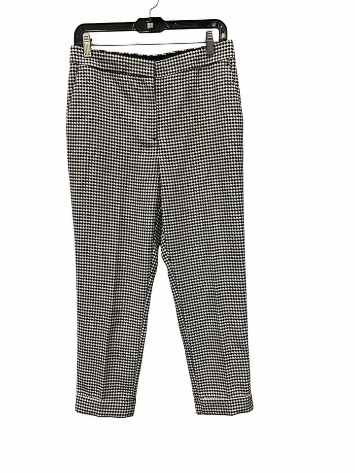 Ann Taylor Size 6P Black White Houndstooth Pants