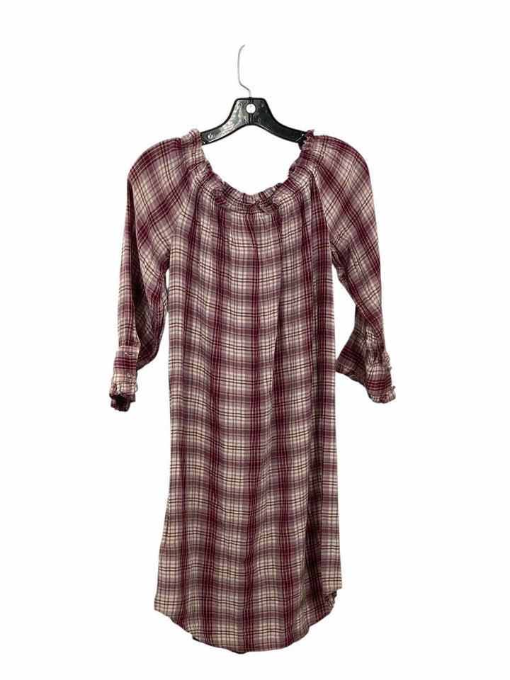 New Look Size 6 Marroon Plaid Dress