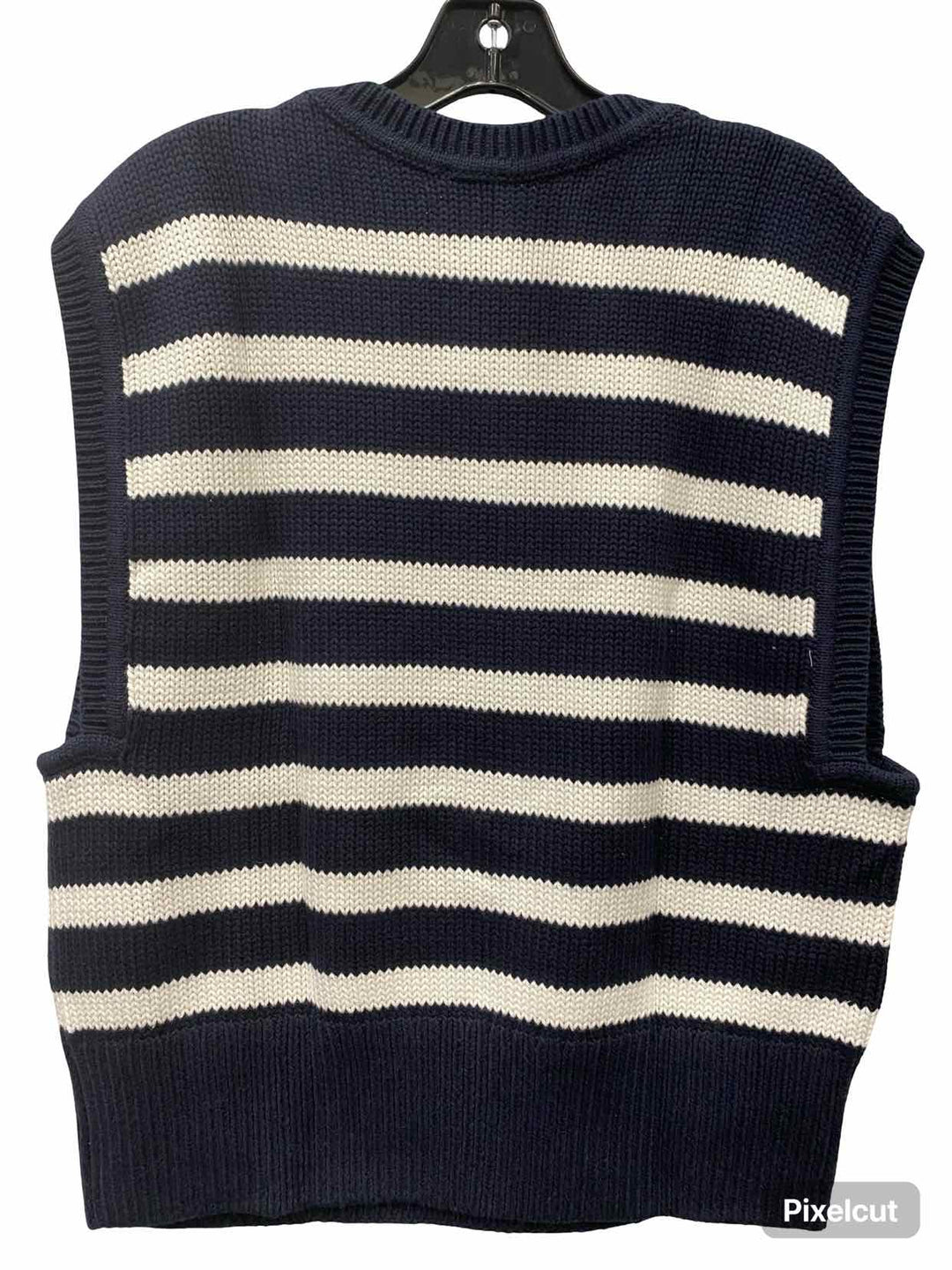Cabi Size XL Navy White Striped Sweater
