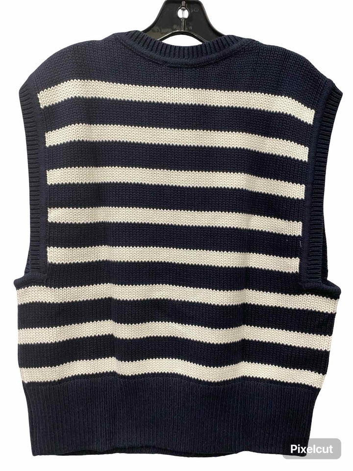 Cabi Size XL Navy White Striped Sweater