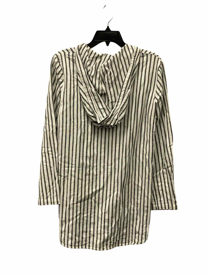 Billabong Size M White Grey Striped 100% cotton Long Sleeve Shirts