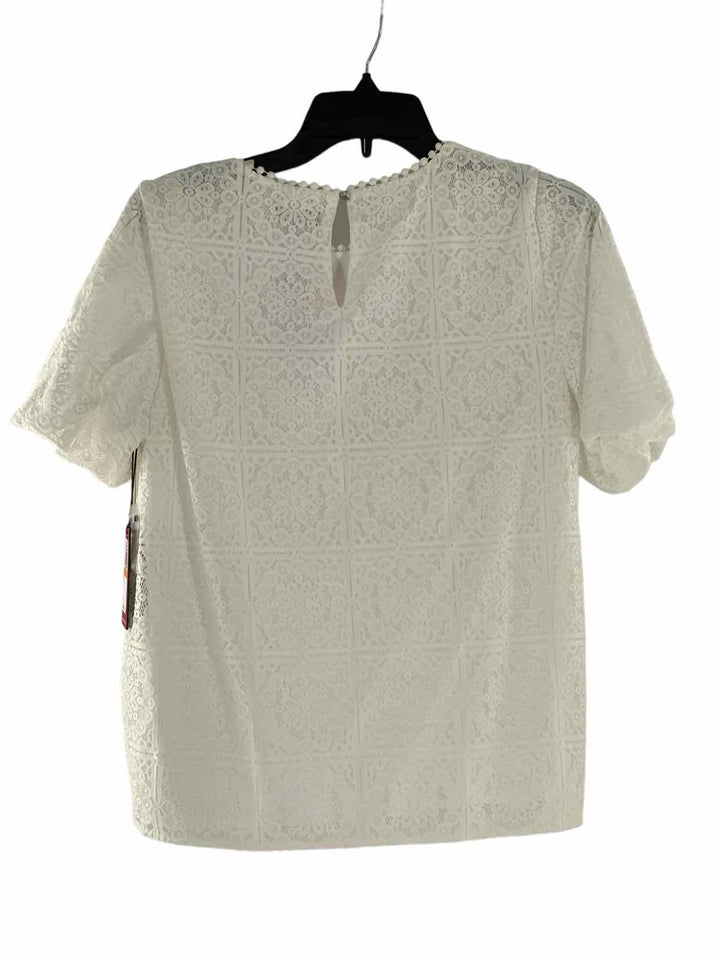 Vince Camuto Size S White lace detail Short Sleeve Shirts