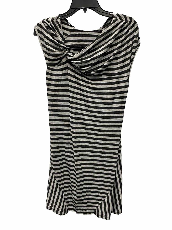 Athleta Size S/M Black Gray Striped Dress
