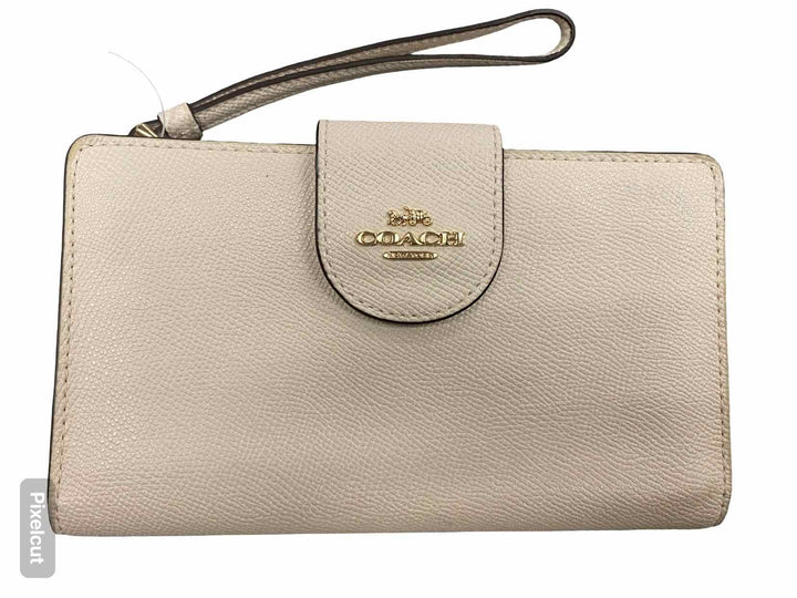 COACH Chalk/Gold Phone Wallet