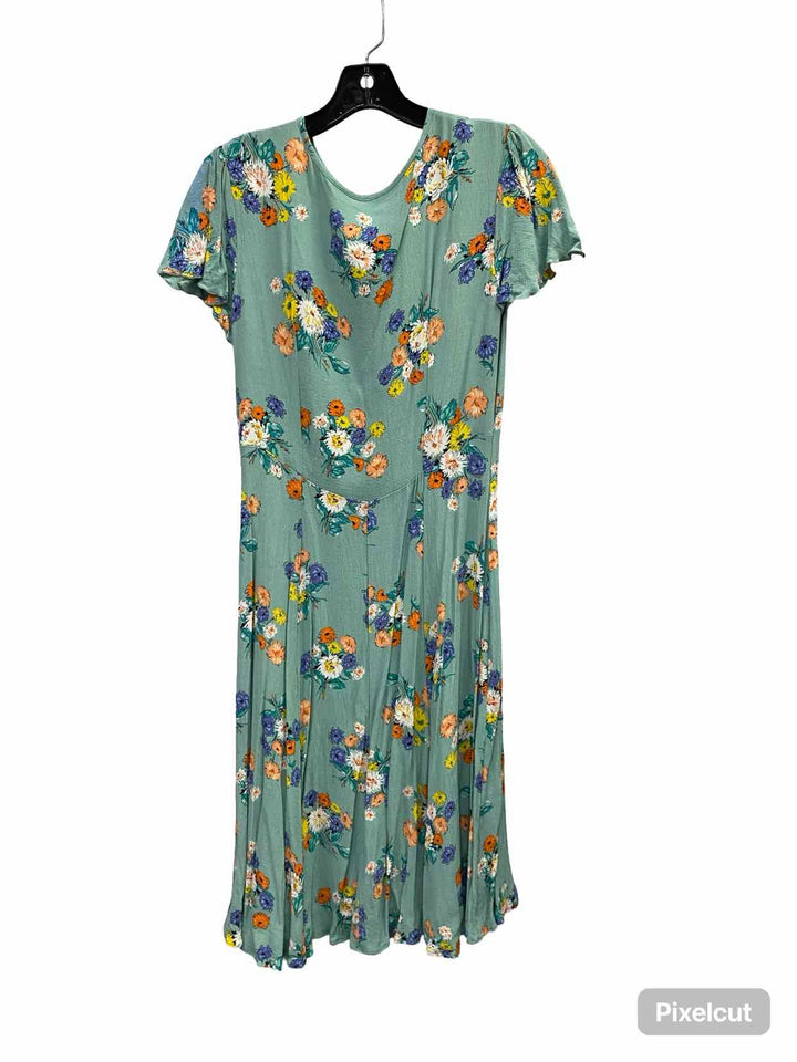 Dollz & Dames Size M Teal Multi Floral Dress
