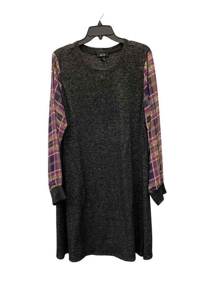 ALYX Size XL Black Purple Plaid Dress