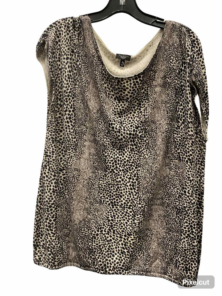 Talbots Size 1X Black Leopard Print Tank Top