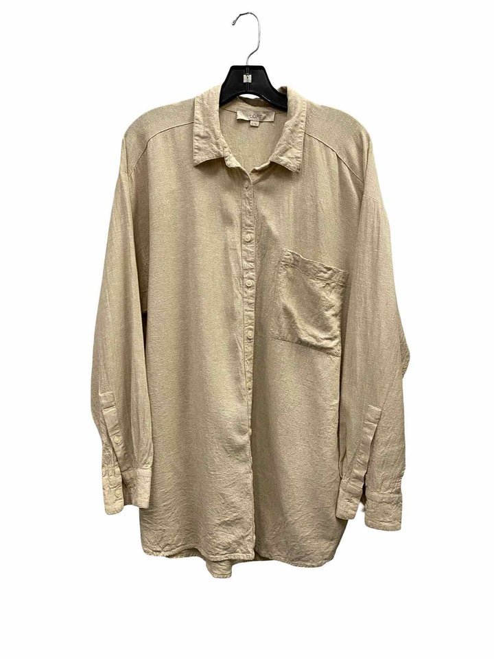 Loft Size XL Light Brown Long Sleeve Shirts