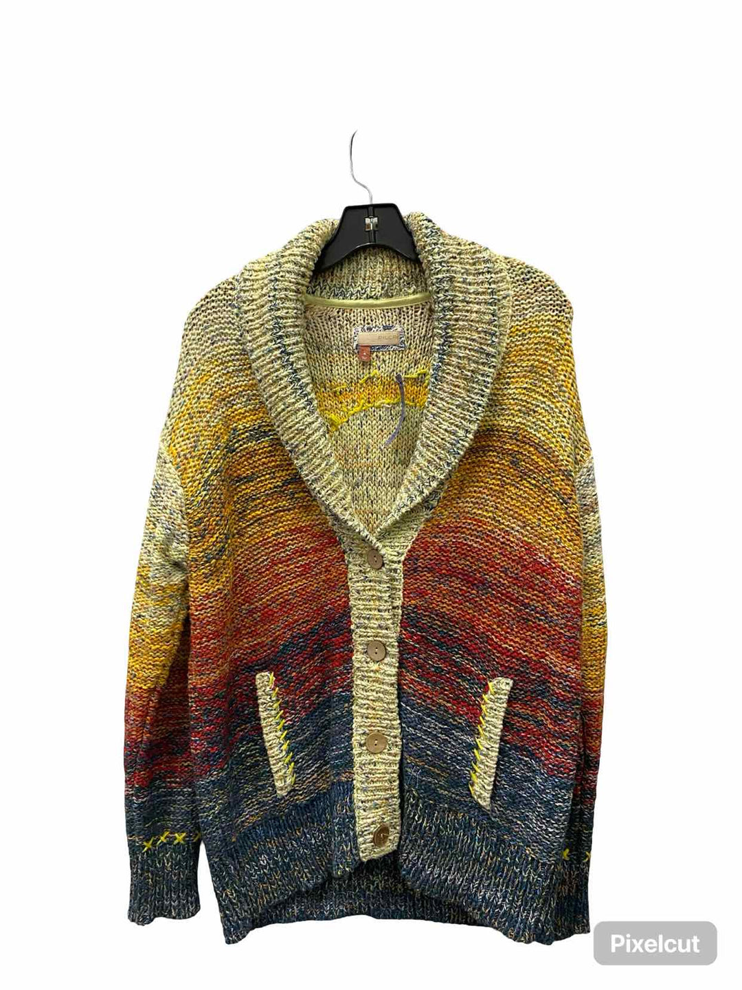 Pilcro Size M Yellow Blue Sun Sweater