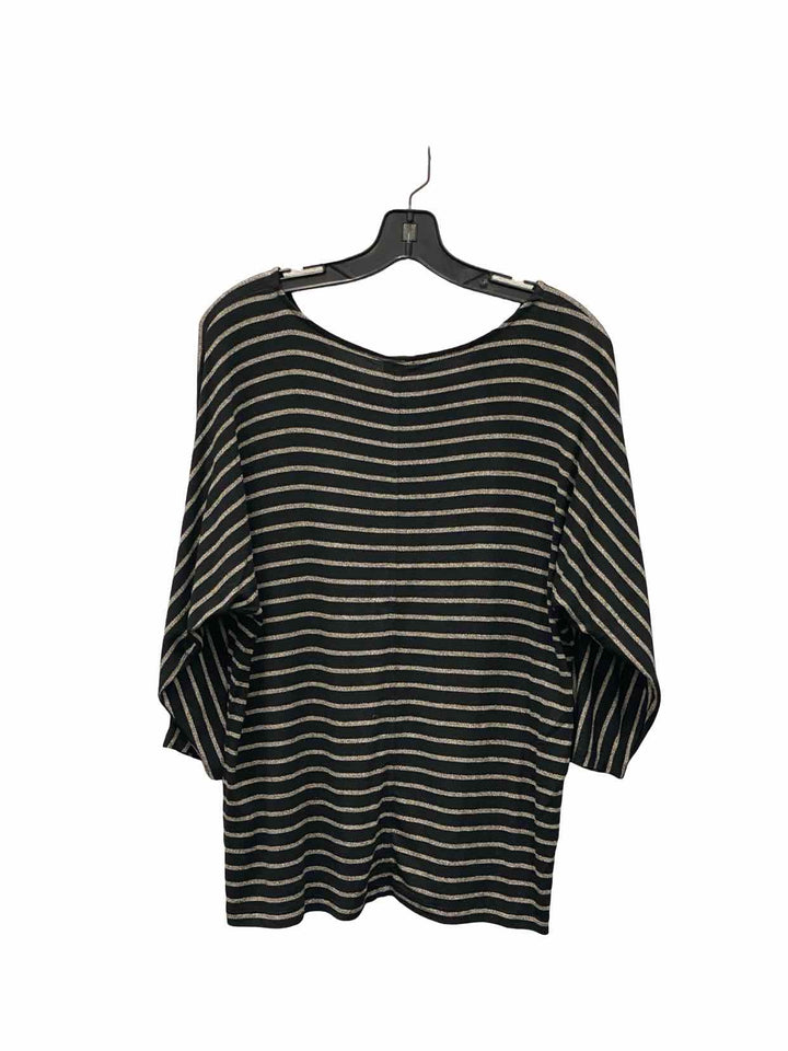 J Jill Size S Black Brown Striped Long Sleeve Shirts