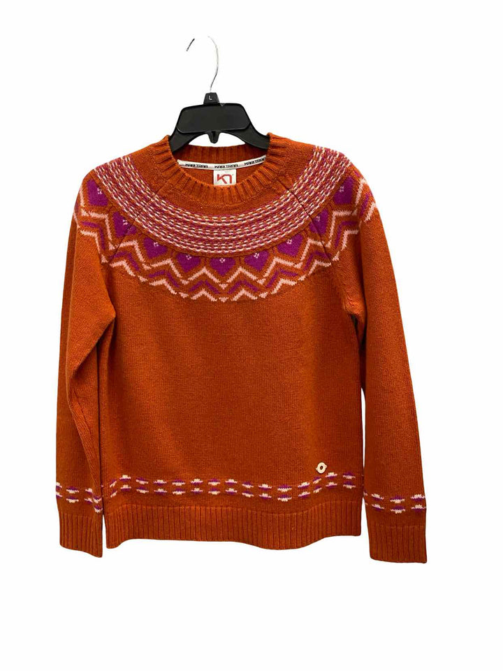 Kari Traa Size M Orange 70% Wool Sweater