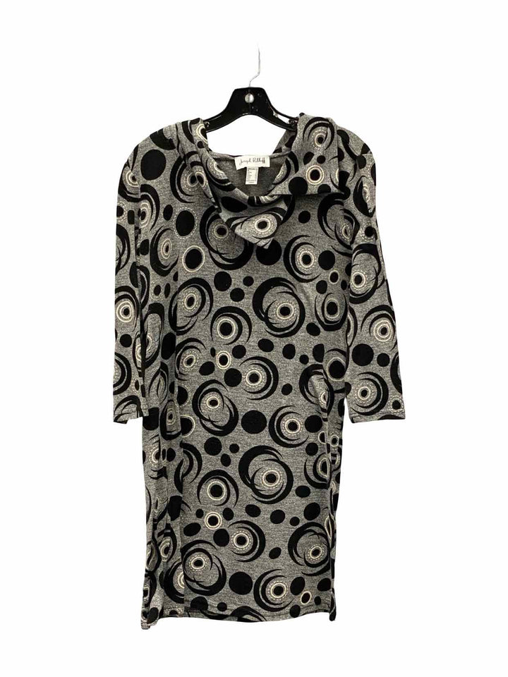 Joseph Ribkoff Size 16 Gray Black Print Dress