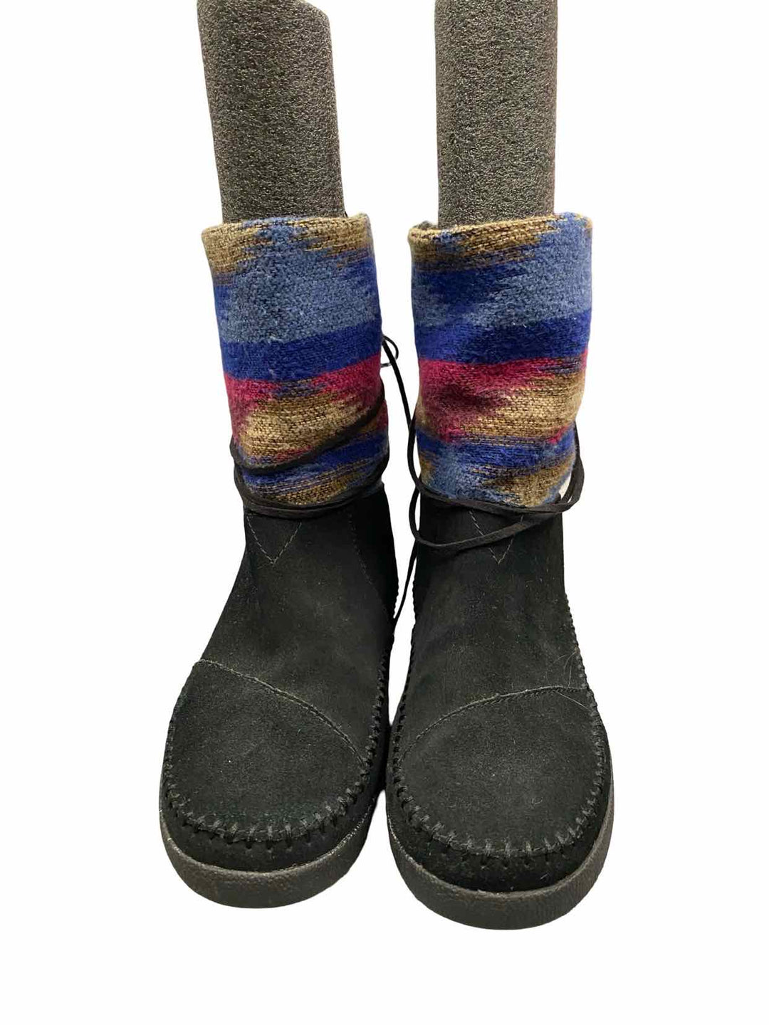 Toms Shoe Size 7 Black Leather Nepal Boots(Ankle)