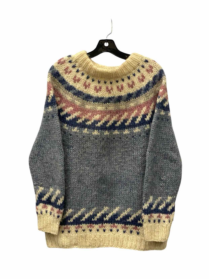 Hilda Ltd. Size L Blue Purple 100% Wool Sweater