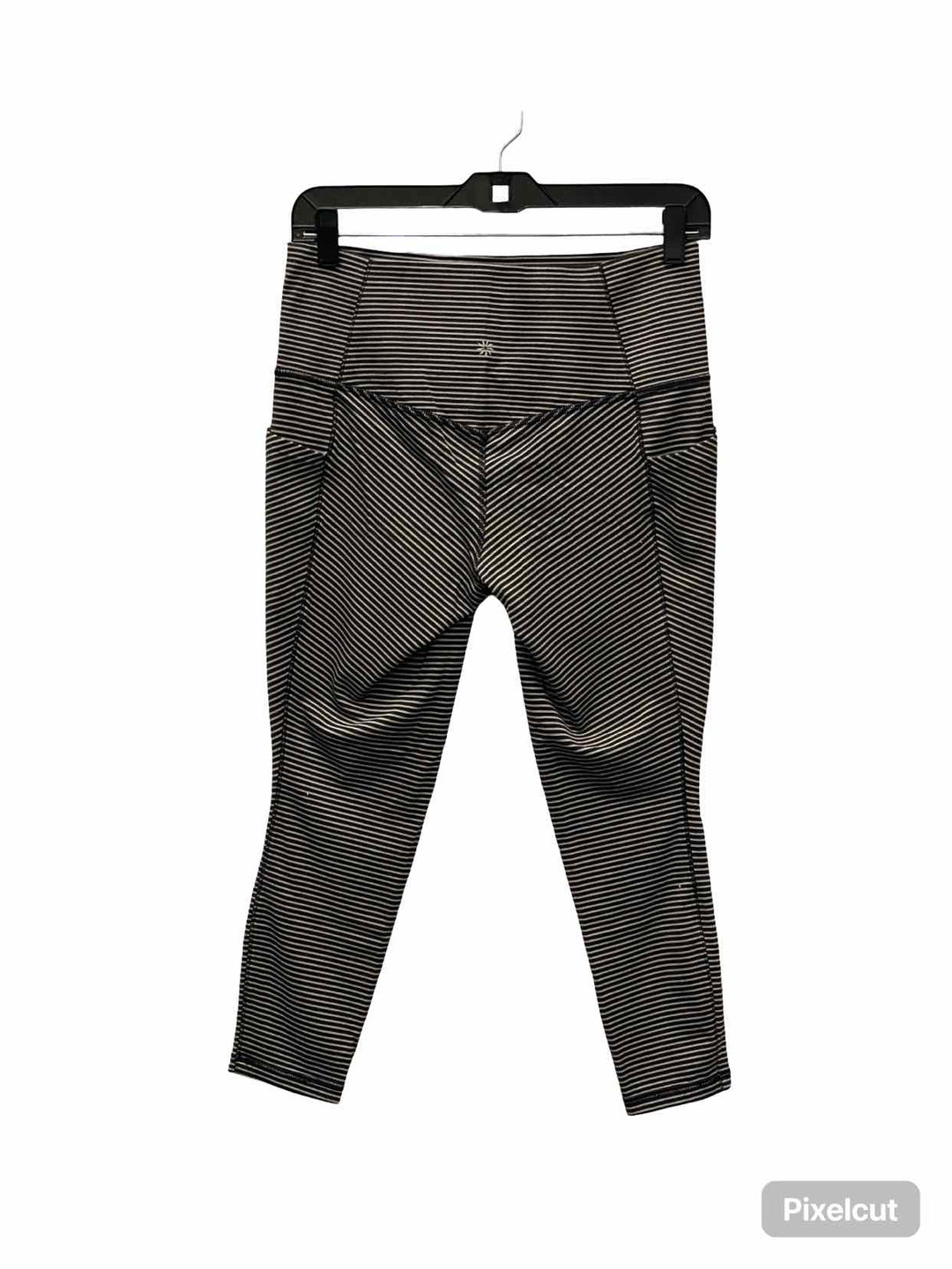 Athleta Size M Black White Striped Athletic Pants