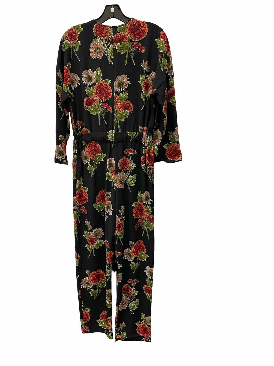 Zara Basic Size S Black Multi Floral jumpsuit Dress