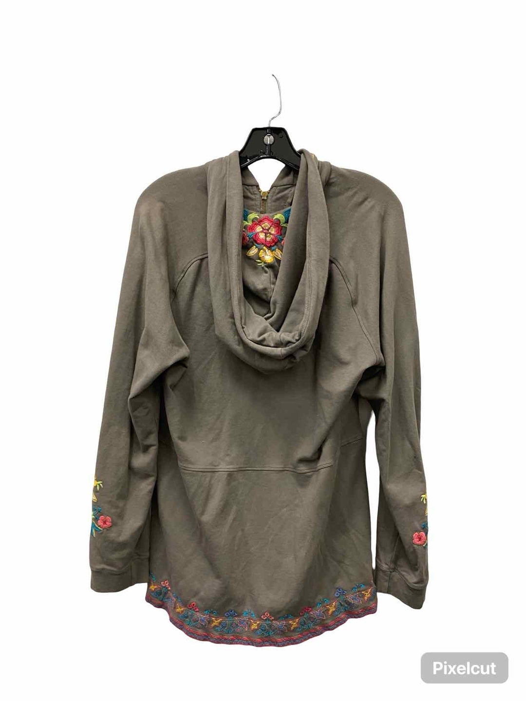 Johnny Was  Size M Gray Embroidered 96% cot 4% lycra Sweatshirt