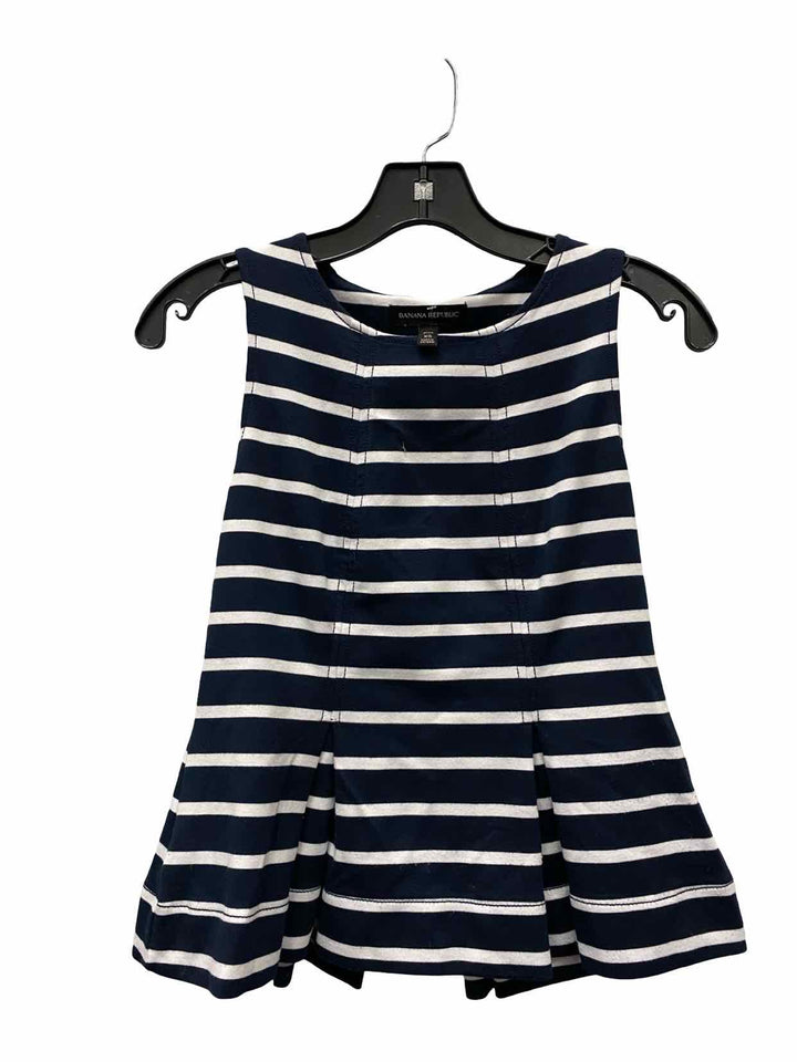 Banana Republic Size XS Navy White Striped Tank Top