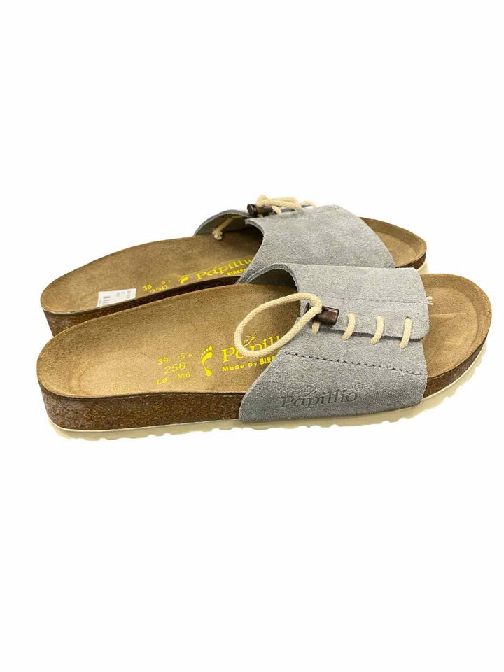 Papillio Shoe Size 39 Gray Suede Masai Slides NWOT Sandals