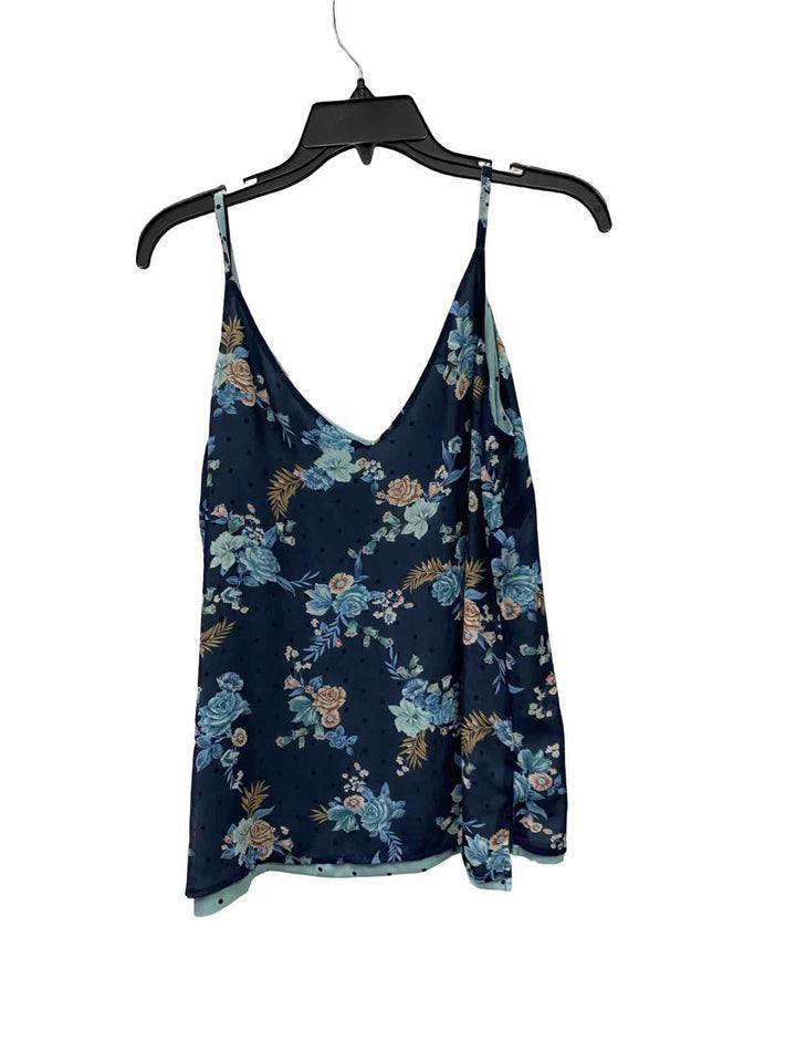White House Black Market Size M Blue Floral Tank Top