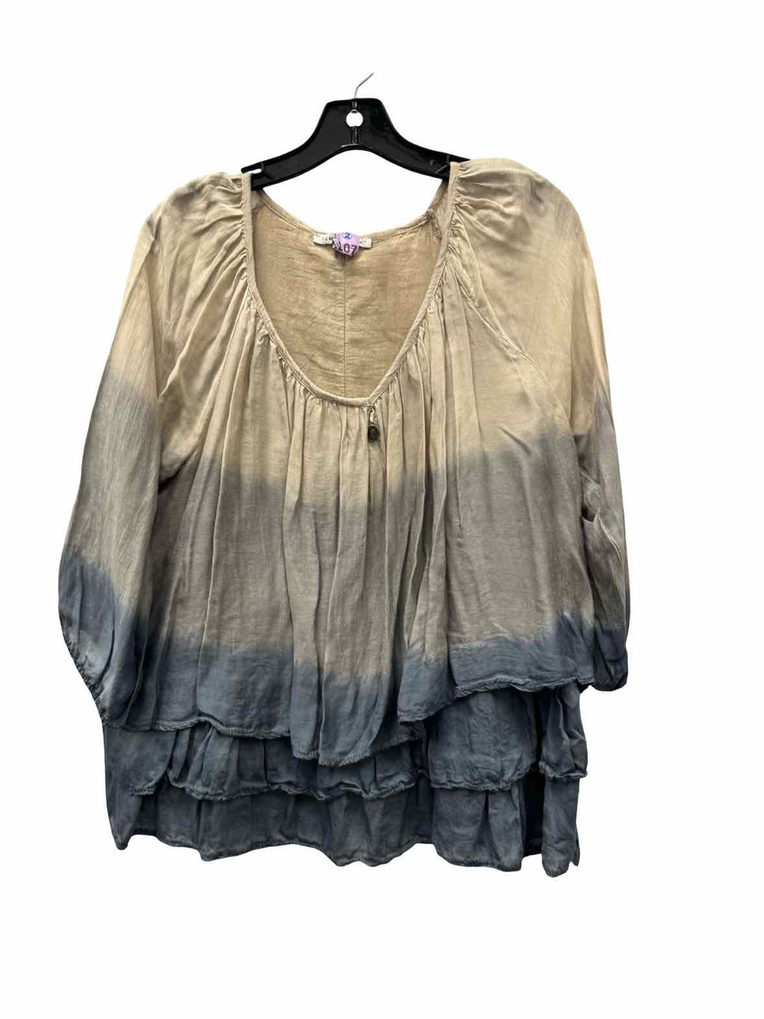 Tempo Paris Size XL Gray Blue Long Sleeve Shirts