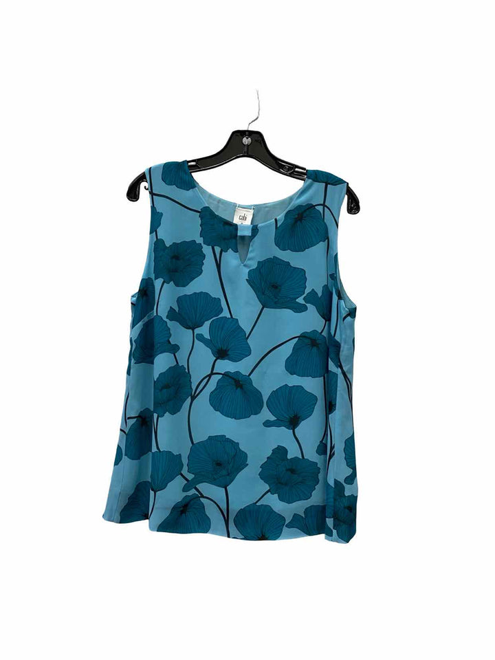Cabi Size M Blue Floral Tank Top