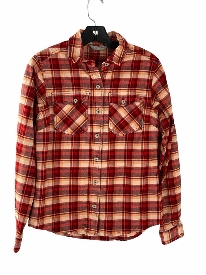 stio Size S Red Cream Plaid Long Sleeve Shirts