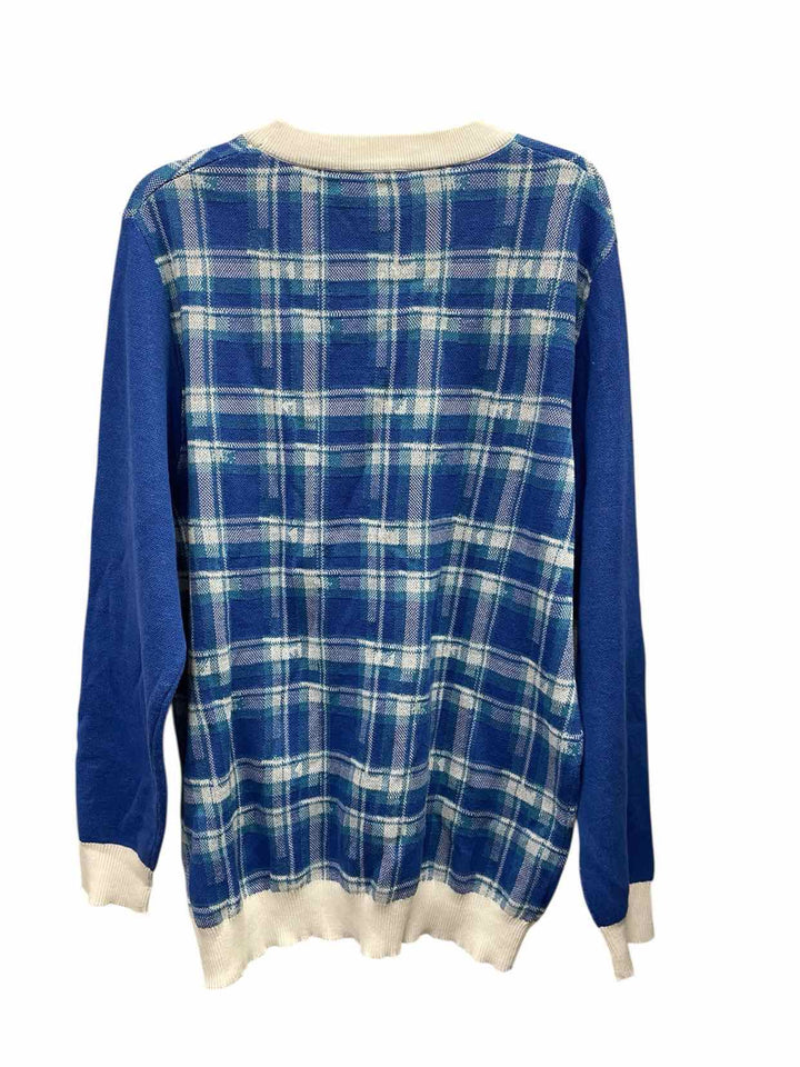 Unknown Brand Size XL Blue White 55% Cotton Sweater