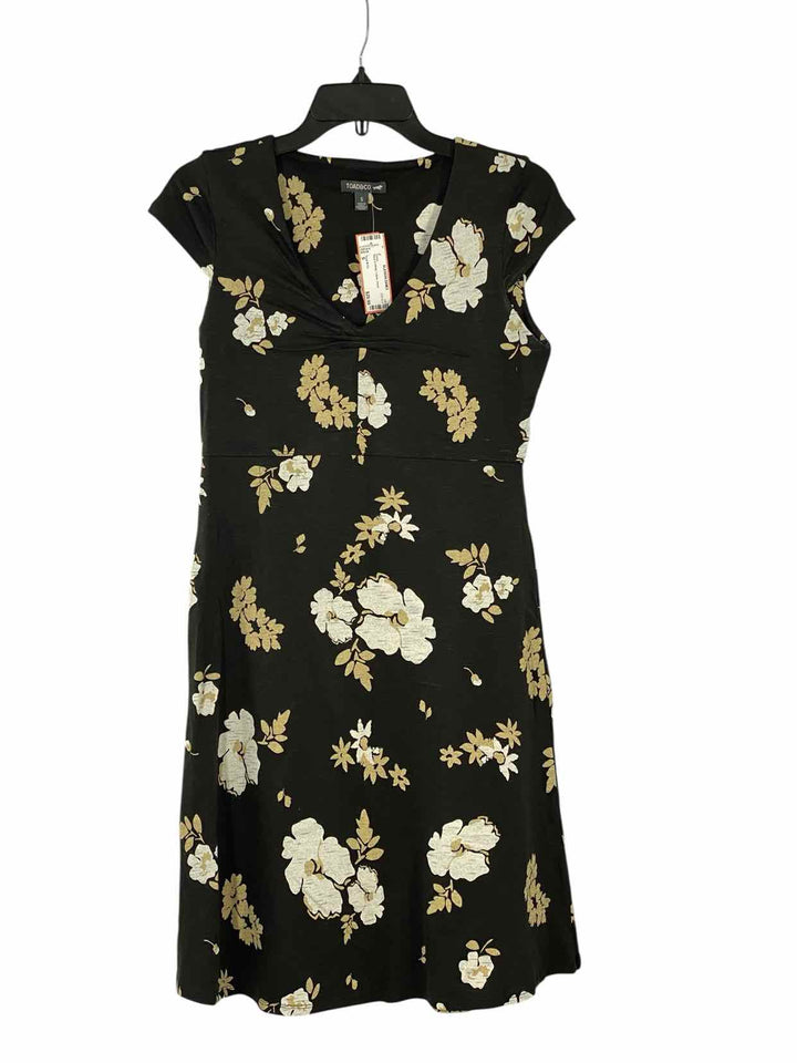 Toad & Co. Size S Black & White Yellow Floral Dress