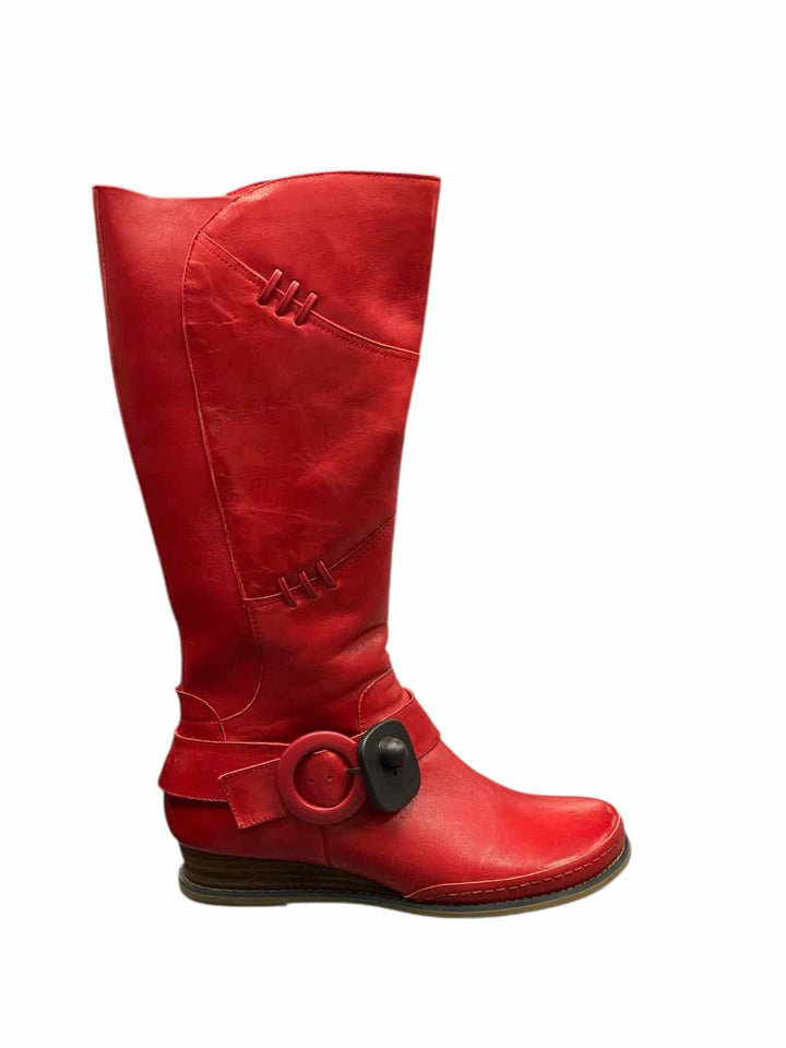 Miz Mooz Shoe Size 8.5 Red Leather Priya Boots(knee)