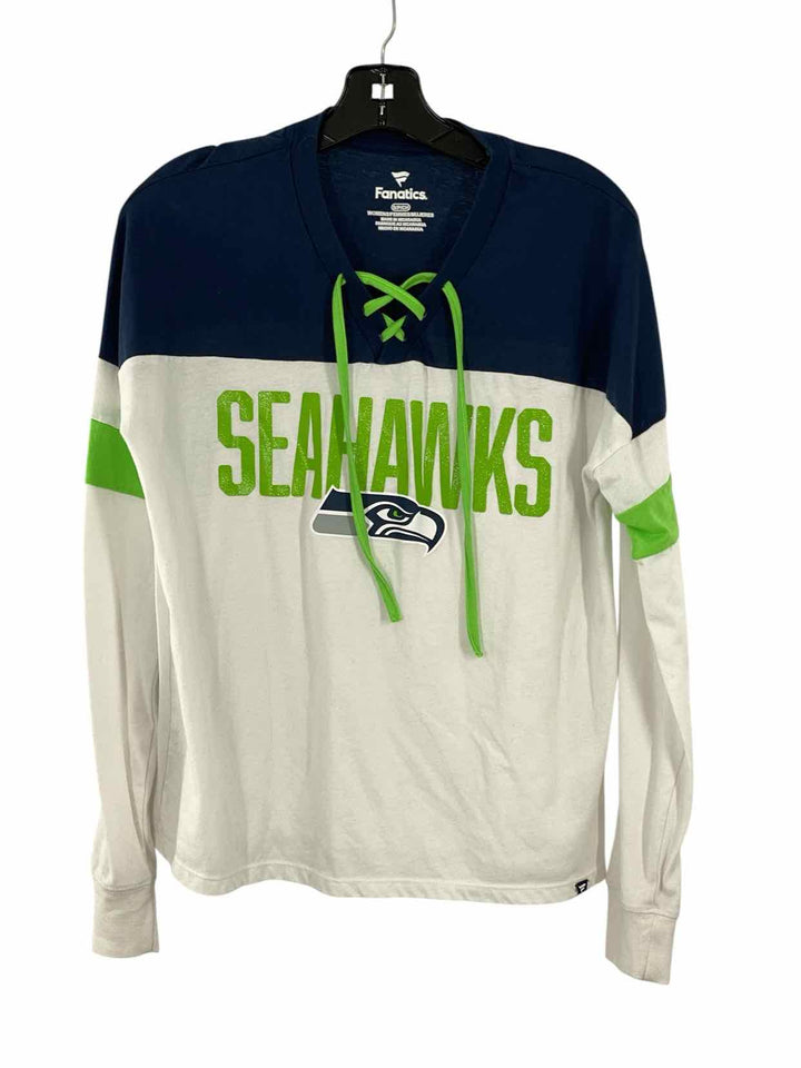 Fanatics Size S Green/Blue White Long Sleeve Shirts