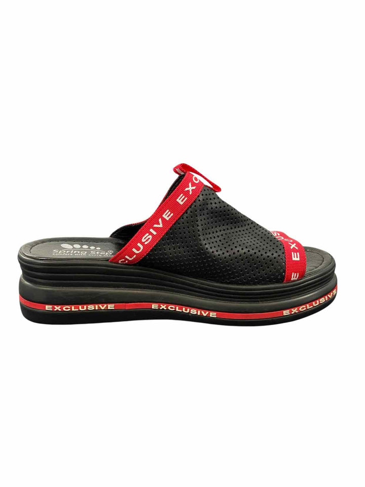 Spring Step Shoe Size 37 Black Red Sandals