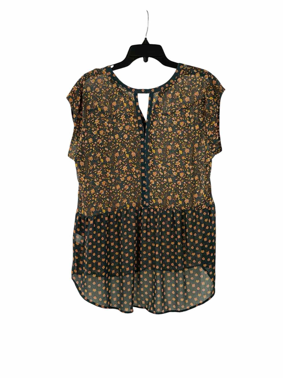 DR2 Size L Green Yellow Floral Short Sleeve Shirts