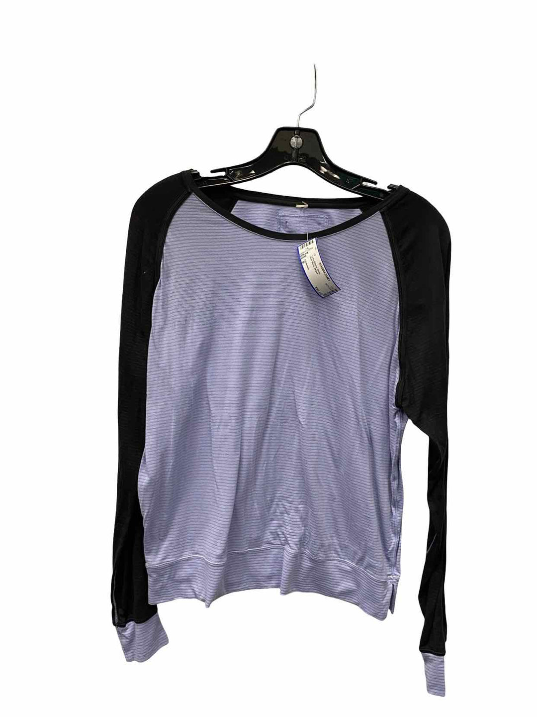 Lululemon Size 6 Blue Black Striped Long Sleeve Shirts