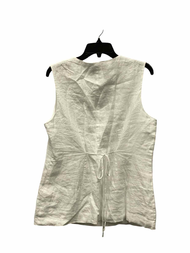 Quince Size S White 100% Linen Tank Top