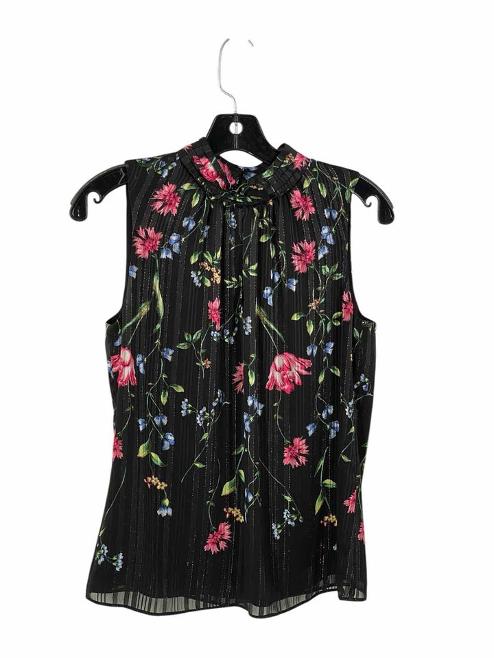 White House Black Market Size XS Black Floral Tank Top