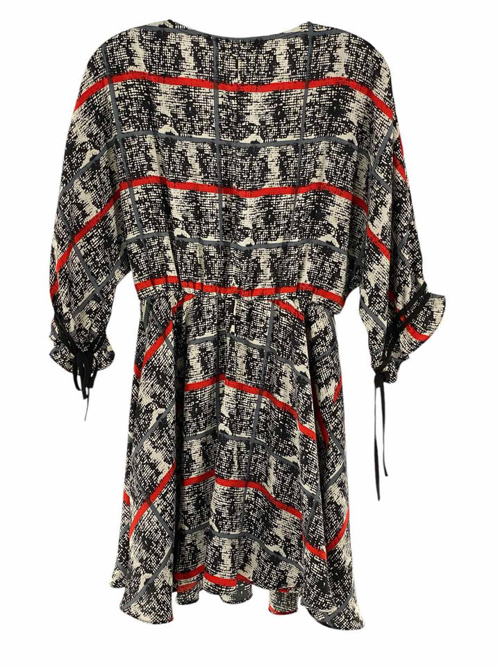 Hazel Size M Grey Red Print Dress