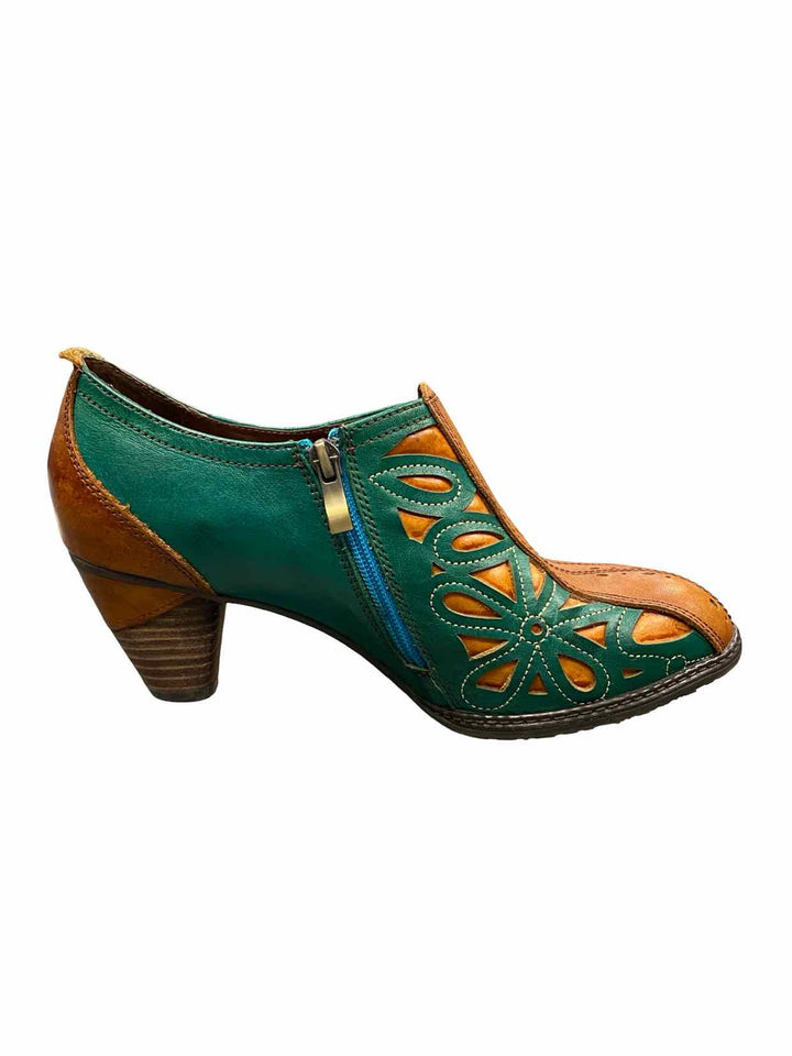 L'Artiste Shoe Size 40 Teal Brown Leather Arabella Boots(Ankle)