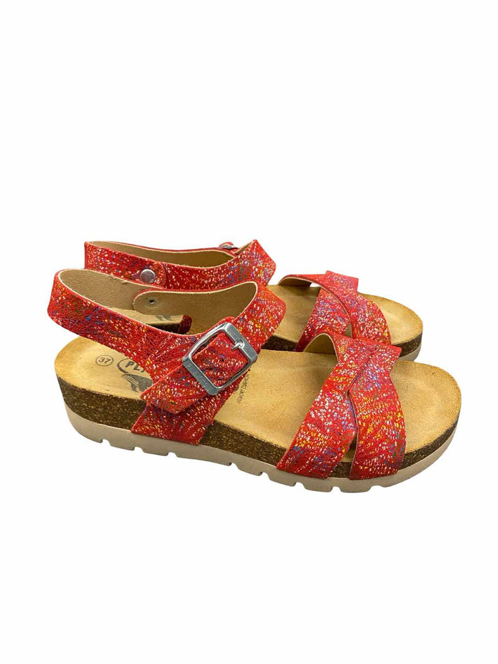 Plakton Shoe Size 37 Red Leather Sandals